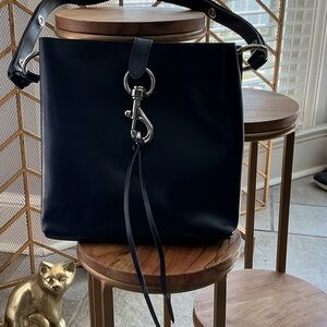 Rebecca Minkoff Navy Leather Crossbody Bag with Silver Hardware